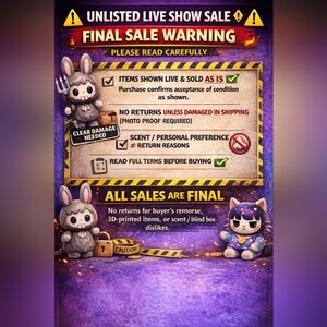 🔴 UNLISTED LIVE SHOW ITEM — FINAL SALE 🔴